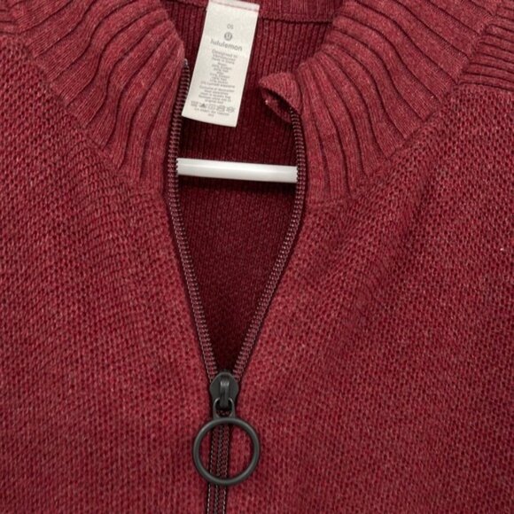 Lululemon OS Burgundy Red Yak Wool Blend Zip Up Poncho Sweater Cape - Picture 2 of 9